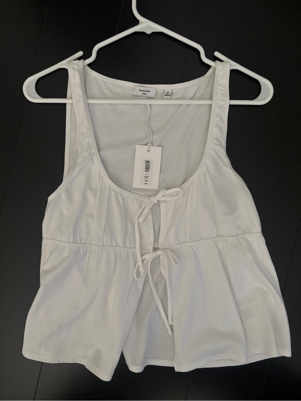 Everyday White Tie-Front Tank Top